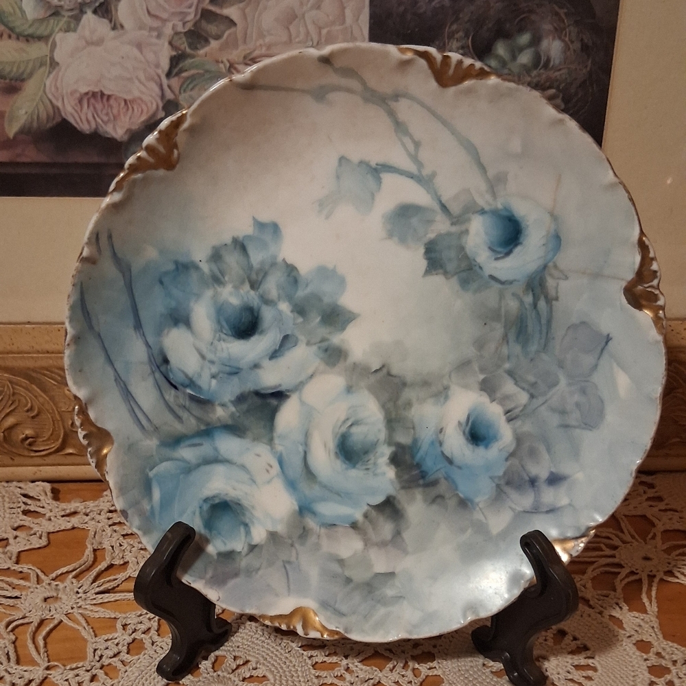 Blue Floral Decorative Plate